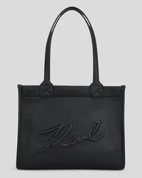 Karl Lagerfeld K/skuare mittelgrosse Tote-bag in Genarbter Optik, Frau, Schwarz Schwarz