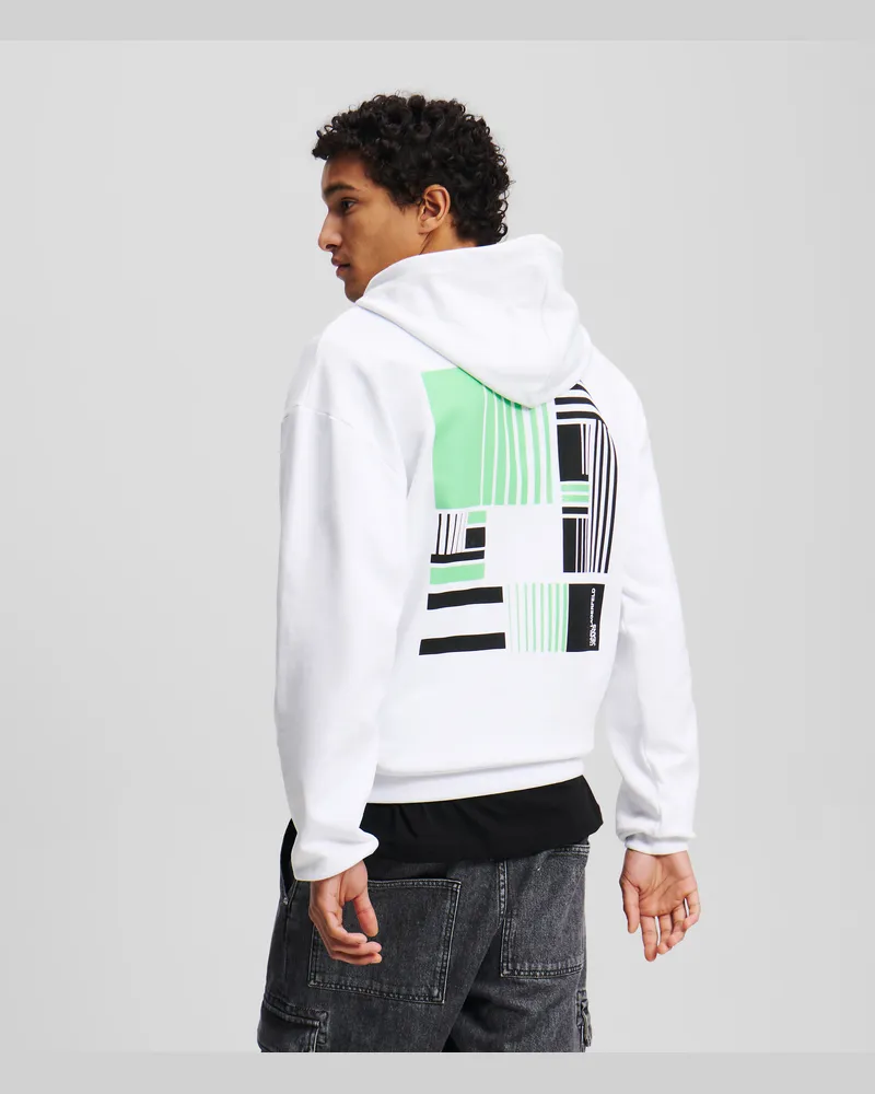 Karl Lagerfeld Kapuzenpullover Mit Grafik-print, Mann, Weiss, Größe Weiss