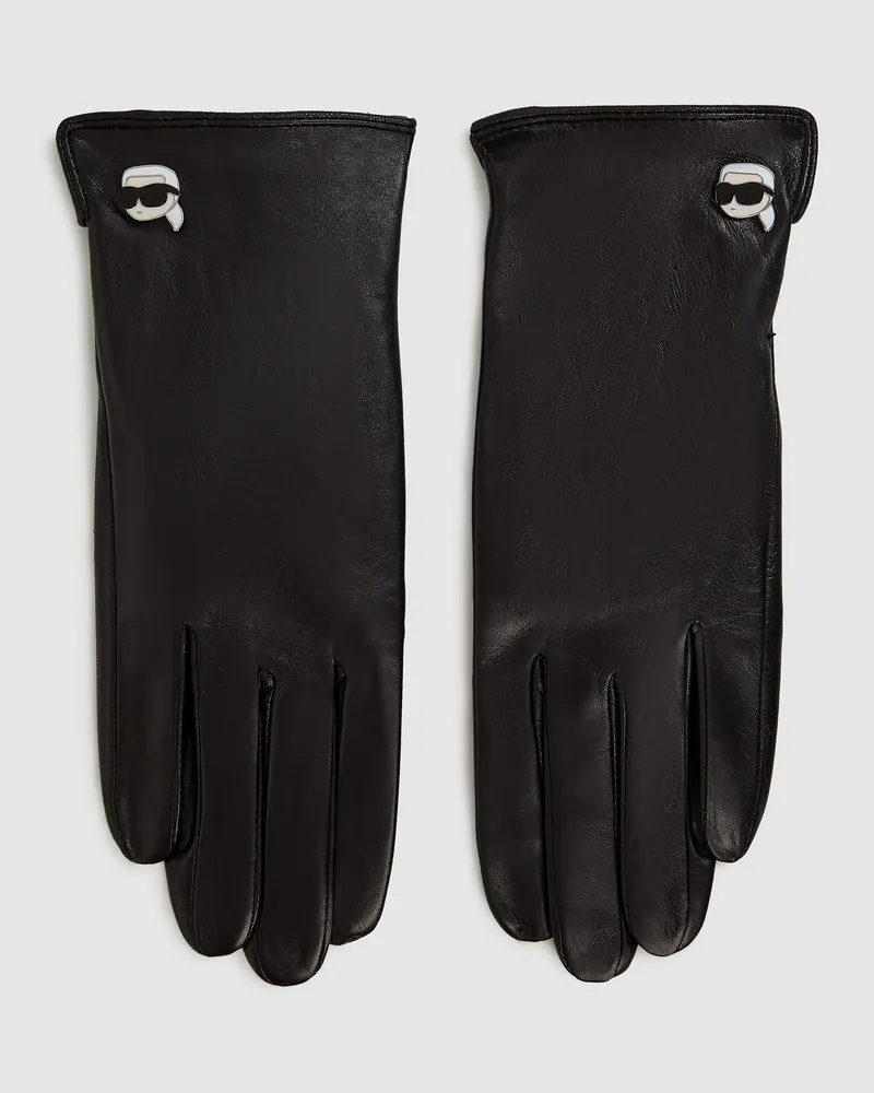 Karl Lagerfeld Ikon Handschuhe, Damen, Schwarz, Größe Schwarz