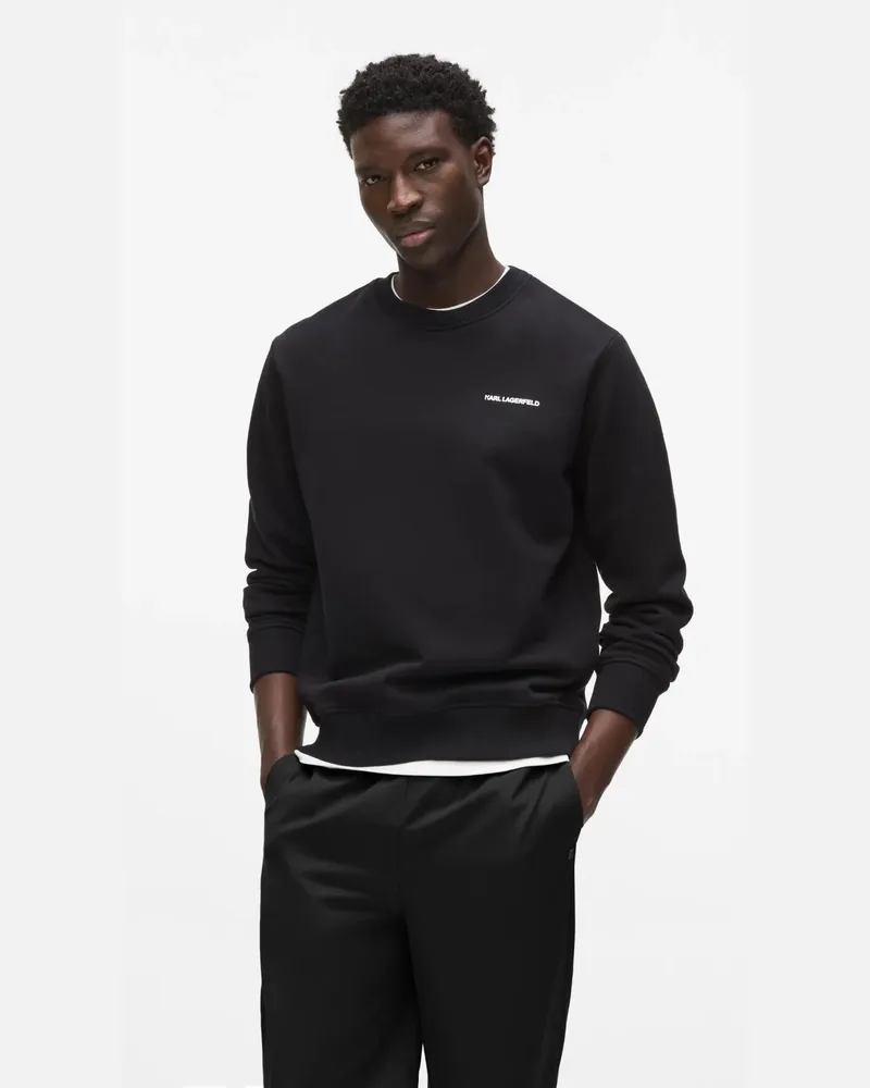 Karl Lagerfeld Rue St-guillaume Sweatshirt In Normaler Passform, Herren, Schwarz, Größe Schwarz