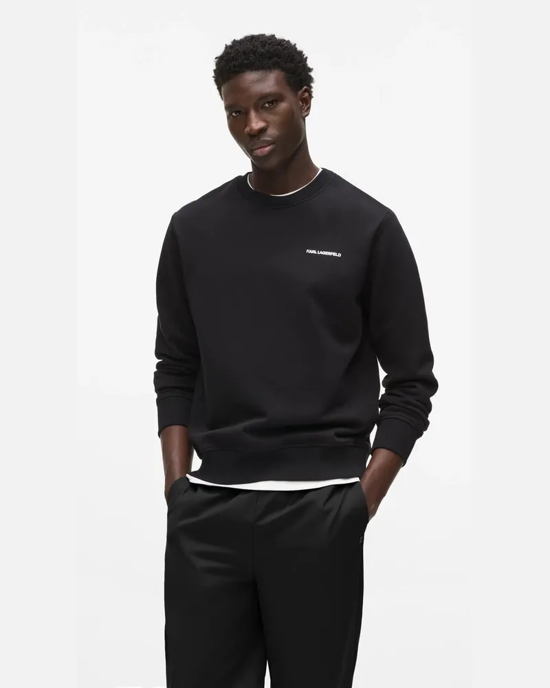 Karl Lagerfeld Rue St-guillaume Sweatshirt In Normaler Passform, Herren, Schwarz, Größe Schwarz