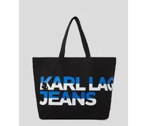 Stofftasche mit auffälligem Klj-logo, Frau, Schwarz