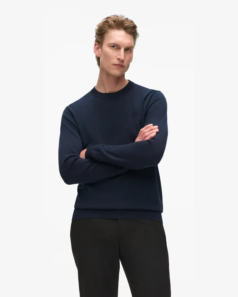 Karl Lagerfeld Pullover Mit Rundhalsausschnitt Aus Wolle, Herren, Marineblau, Größe Marineblau