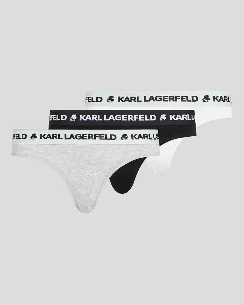 Karl Lagerfeld Slips Mit Logo – 3er-set, Frau, Schwarz/Weiss/Grau, Größe Schwarz