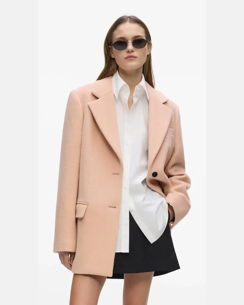 Karl Lagerfeld Kurzer Mantel Aus Wollmischung, Damen, Misty Rose, Größe Misty
