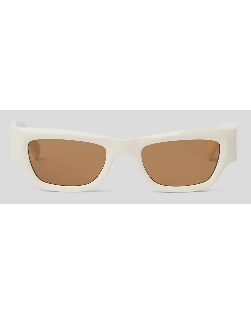 Karl Lagerfeld Kl monogram Glamouröse Sonnenbrille, Frau, Weiss Weiss