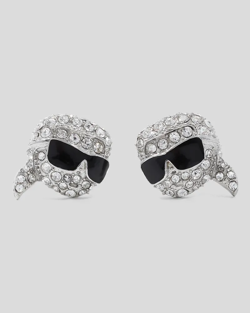 Karl Lagerfeld Ikon Pavé Karl Anhänger-ohrringe, Frau, Silver, Größe Silver