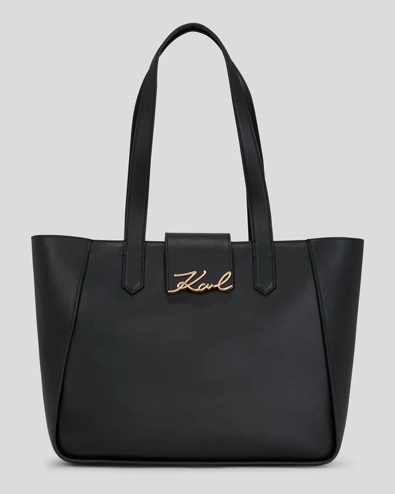 Karl Lagerfeld K/signature Mittelgroße Tote-bag, Damen, Schwarz/gold, Größe Schwarz