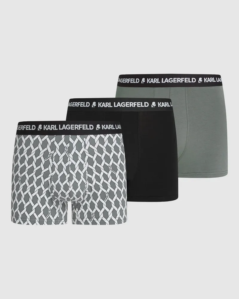 Karl Lagerfeld Boxershorts Mit Knotenprint – 3er-set, Herren, Stein, Größe Stein