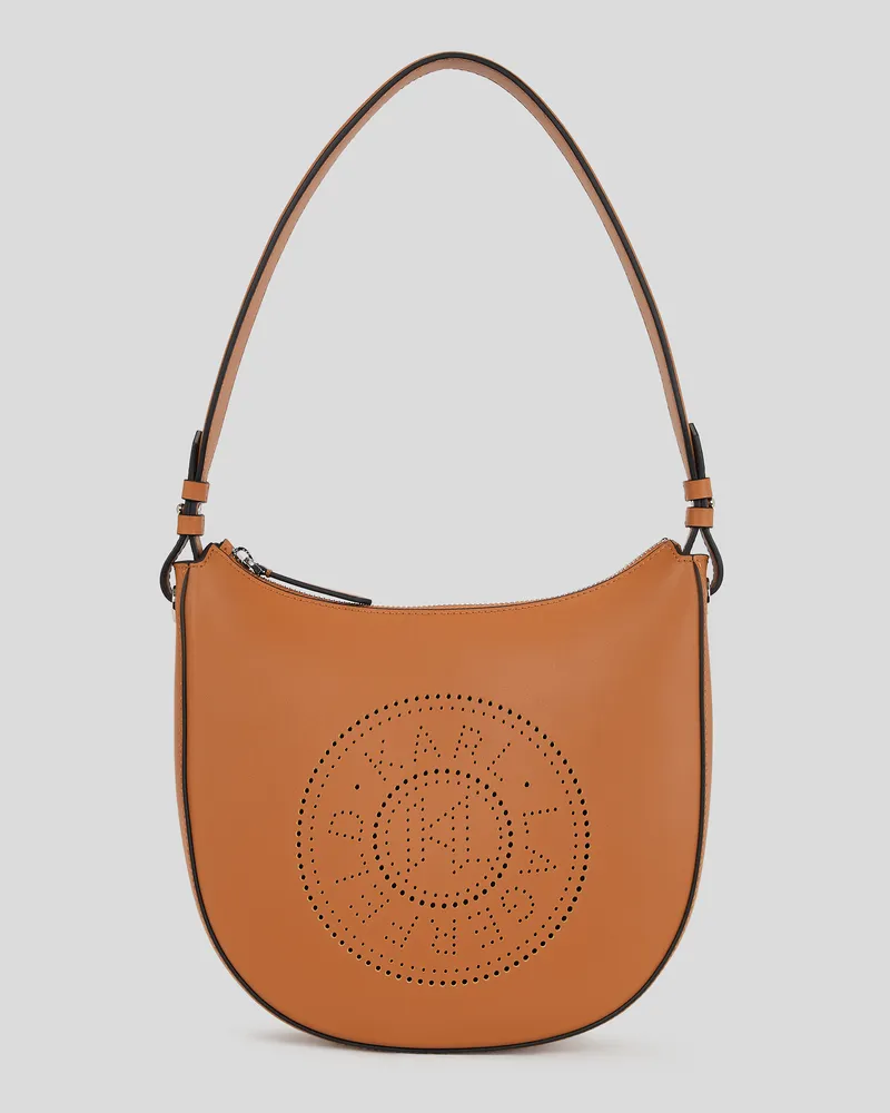 Karl Lagerfeld K/circle Mond-schultertasche Mit Lochmuster, Frau, Braun, Größe Braun