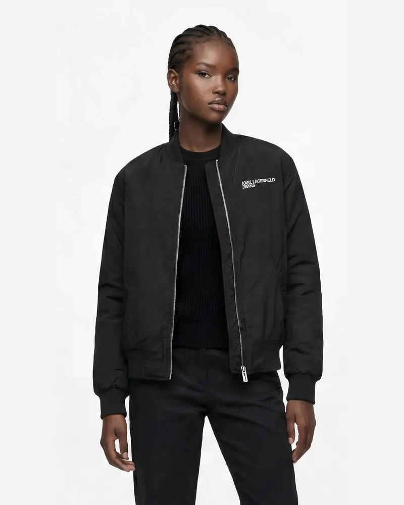 Karl Lagerfeld Wendbare Bomberjacke Aus Kunstfell, Damen, Reiher, Größe Reiher