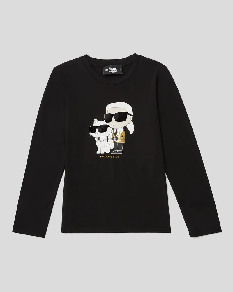 Karl Lagerfeld Ikon langarm-t-shirt Für Mädchen, unisex, Schwarz, Größe Schwarz