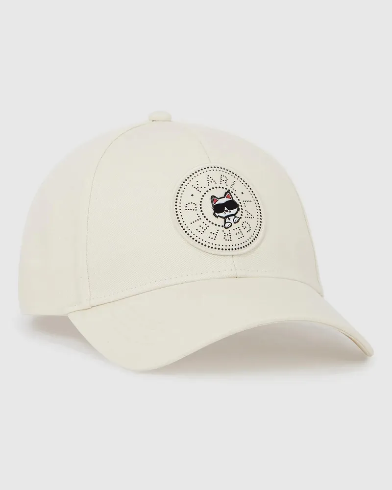 Karl Lagerfeld Ikon Circle Kappe Mit Choupette-motiv, Damen, Off White, Größe Off