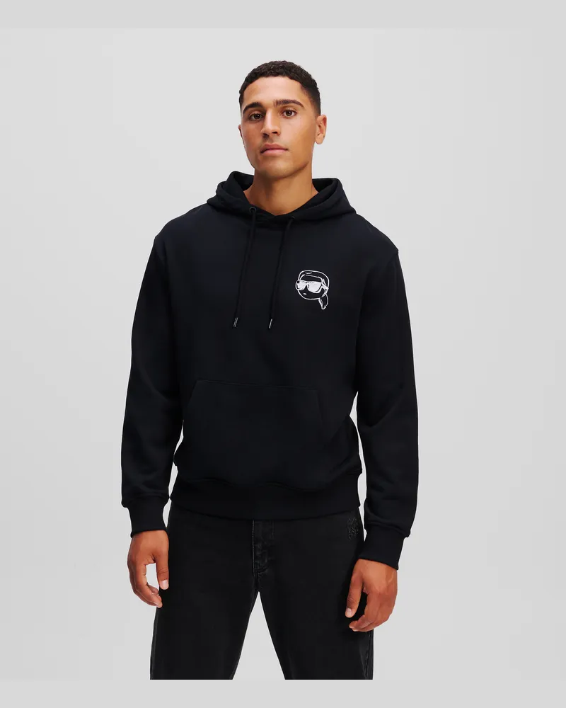 Karl Lagerfeld Ikon kapuzenpullover, Mann, Schwarz, Größe Schwarz