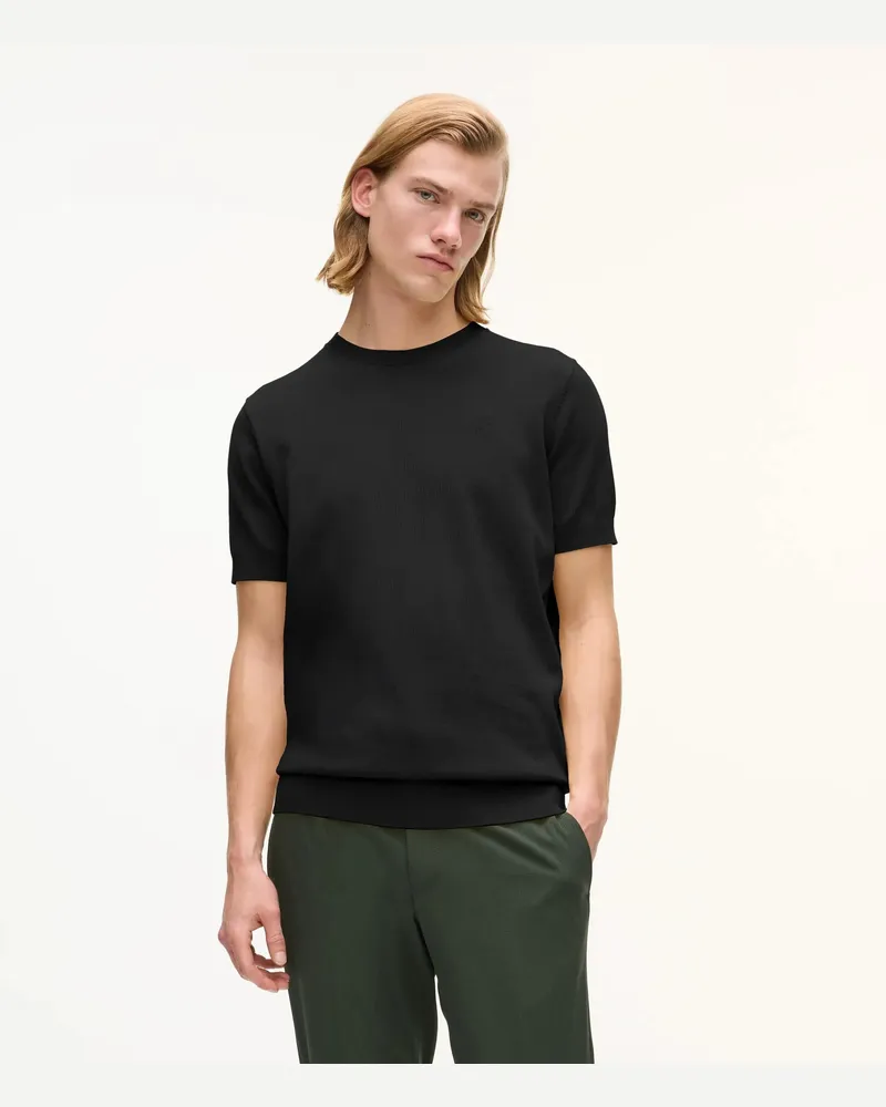 Karl Lagerfeld Kurzärmeliger Pullover, Herren, Schwarz, Größe Schwarz