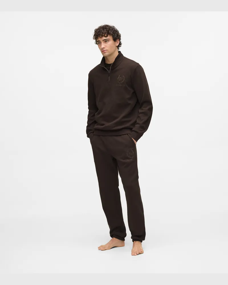 Karl Lagerfeld Loungewear-hose Mit Wappen, Herren, Schwarzer Kaffee, Größe Schwarzer