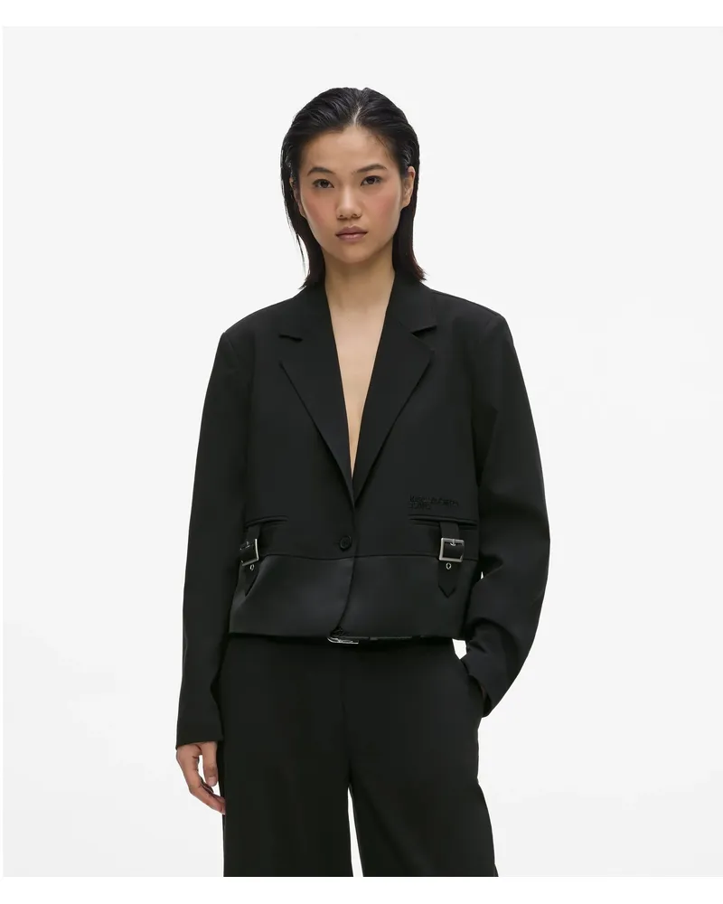 Karl Lagerfeld Blazer Mit Schnallen, Damen, Schwarz, Größe Schwarz