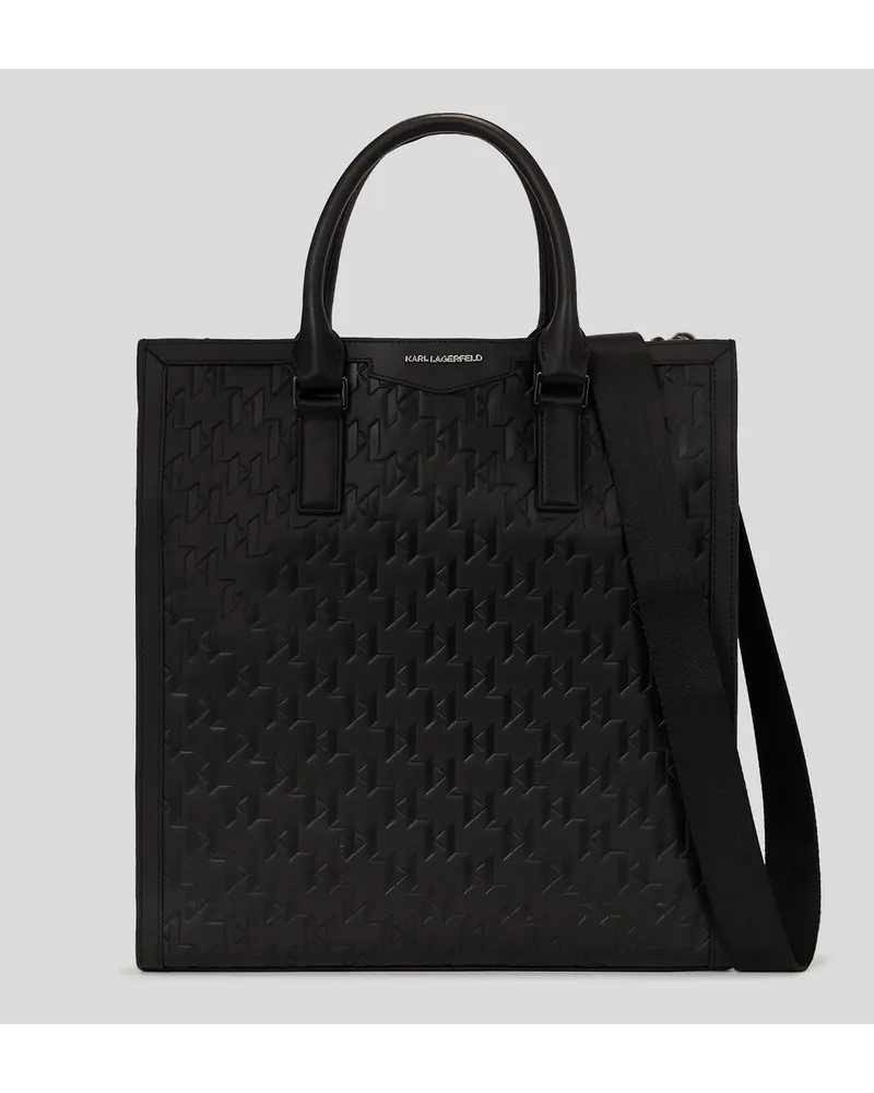 Karl Lagerfeld K/loom tote-bag aus Leder, Mann, Schwarz Schwarz