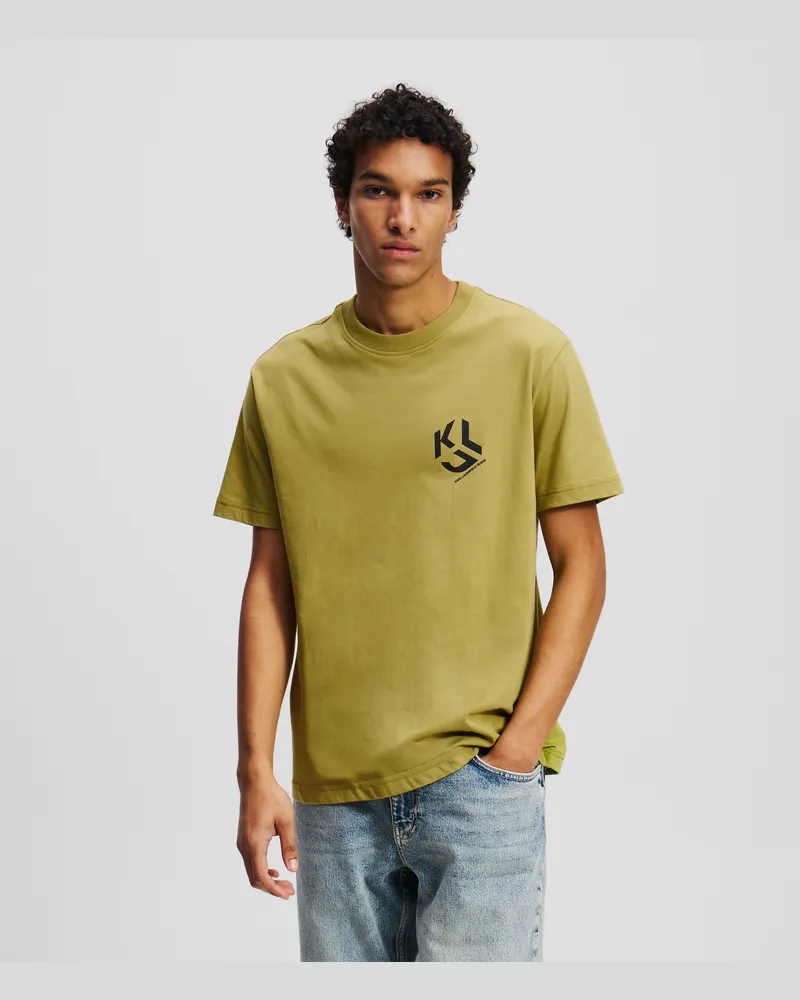 Karl Lagerfeld Monogram T-shirt, Mann, Grün-Oliv, Größe Grün-oliv