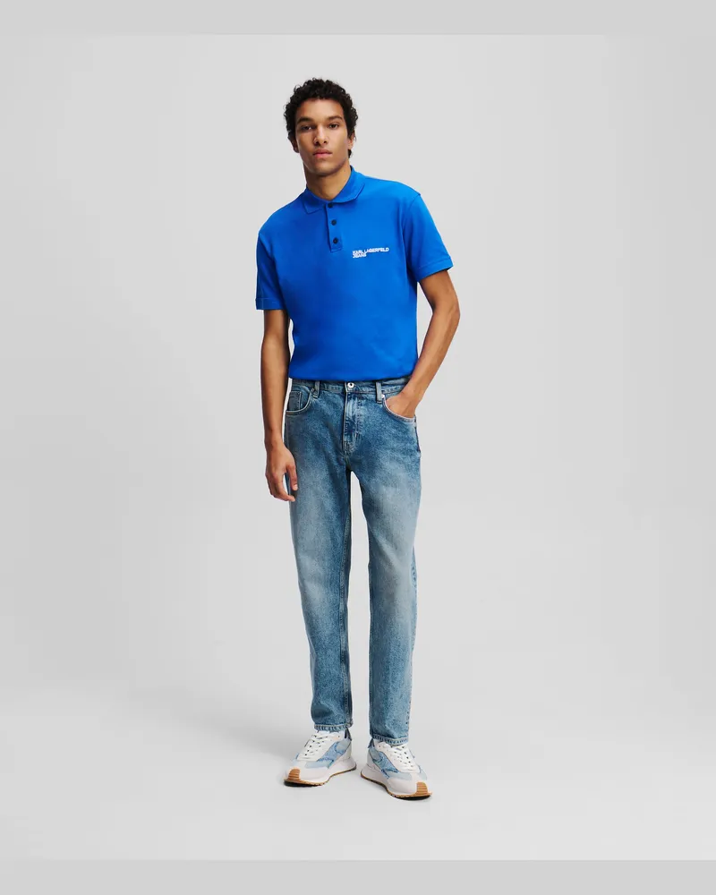 Karl Lagerfeld Nach Unten Eng Zulaufende Jeans, Mann, Gewaschenes Blau