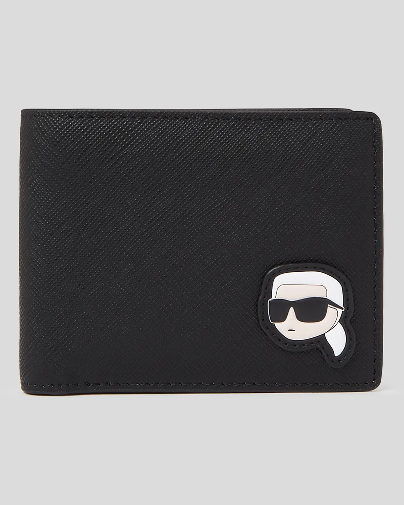 Karl Lagerfeld Ikon kore Faltportemonnaie, Mann, Schwarz, Größe Schwarz