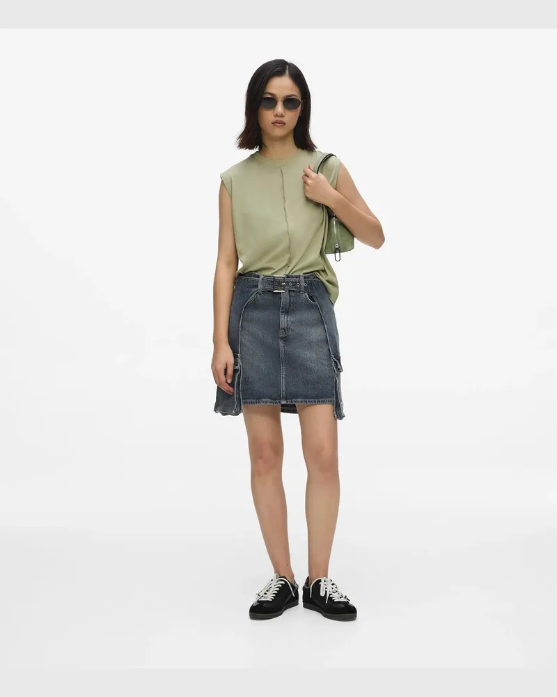 Karl Lagerfeld Jeansminirock Mit Zierschnalle, Damen, Sanft Getöntes Blau, Größe Sanft