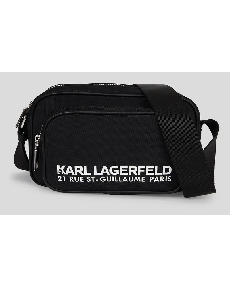 Karl Lagerfeld Rue st-guillaume Umhängetasche aus Nylon, Mann, Schwarz Schwarz