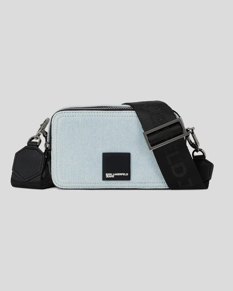 Karl Lagerfeld Denim-kameratasche Mit Box-logo, Frau, Hellblau, Größe Hellblau