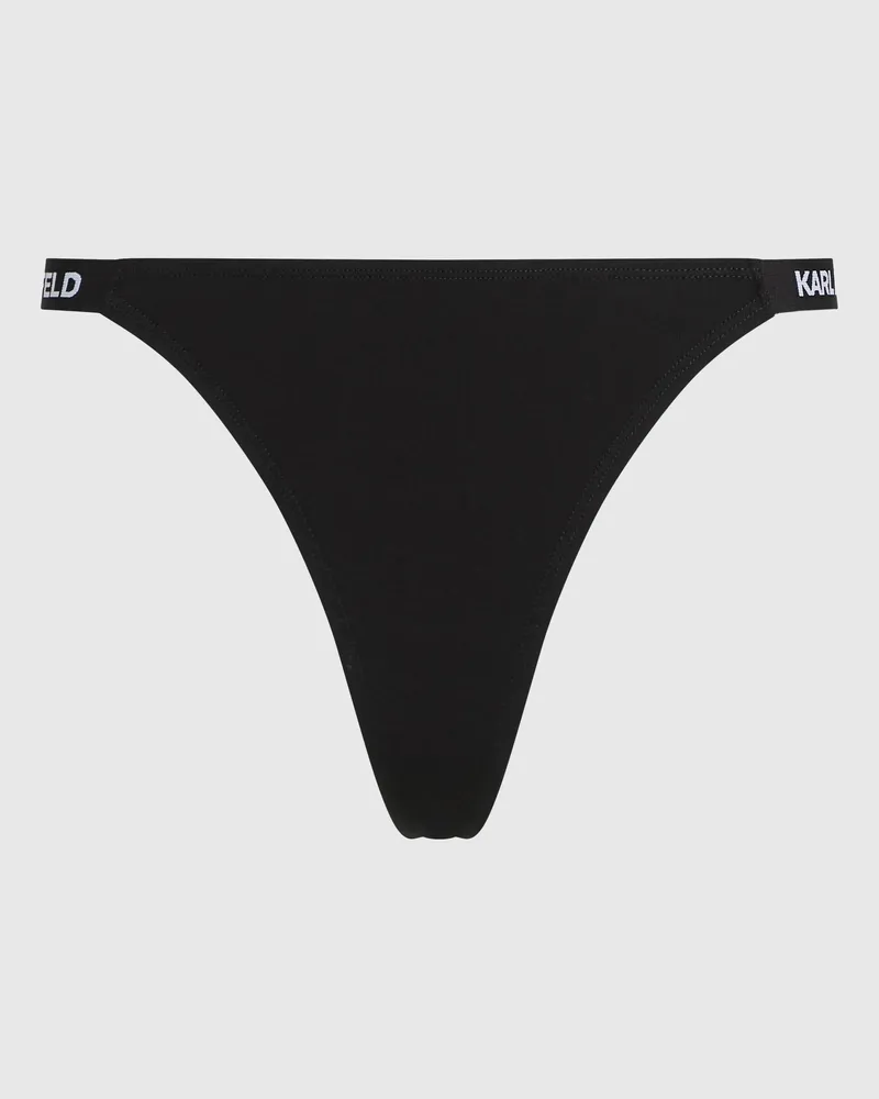 Karl Lagerfeld Tanga Mit Hohem Beinabschluss, Female, Schwarz, Size Black
