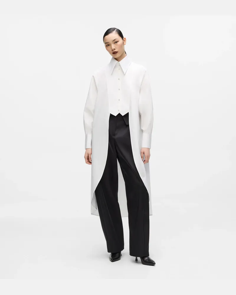 Karl Lagerfeld Kl Studio Langes Hemd Im Schichtlook, Female, Weiss, Size White