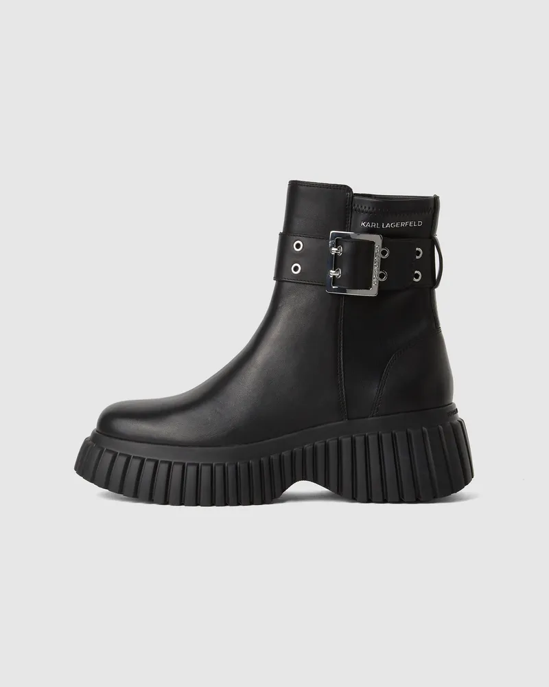 Karl Lagerfeld Kreeper Stiefel Mit Keilabsatz Und Halbhohem Schaft, Damen, Schwarz, Größe Schwarz