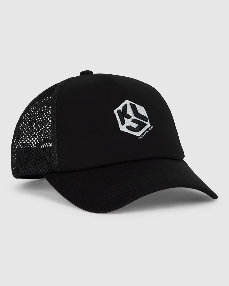 Karl Lagerfeld Trucker-kappe Mit Monogramm, Herren, Schwarz, Größe Schwarz