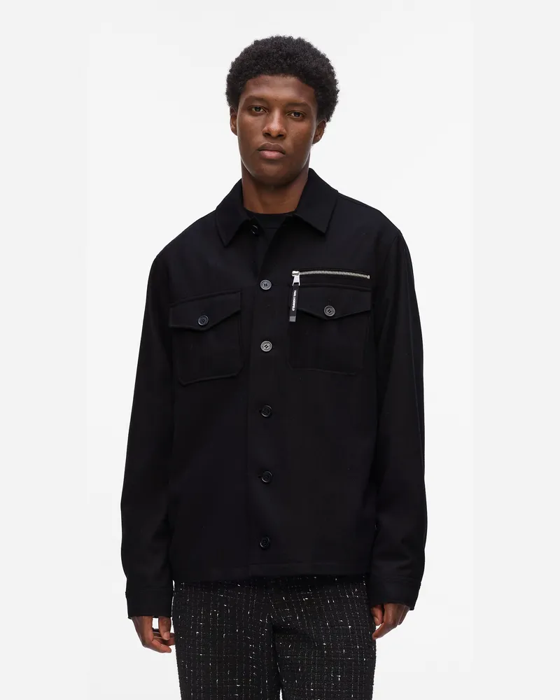 Karl Lagerfeld Leichte Jacke, Herren, Schwarz, Größe Schwarz