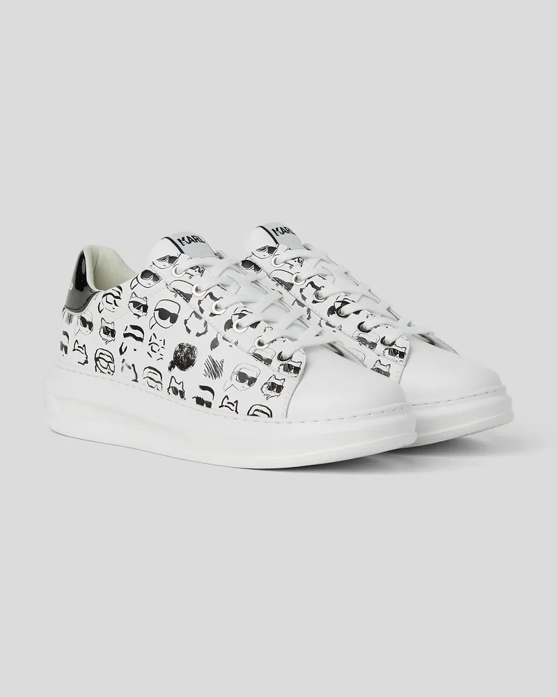 Karl Lagerfeld Ikon Nft Kapri Sneakers Mit Graffiti, Frau, Weiss/Schwarz, Größe Weiss