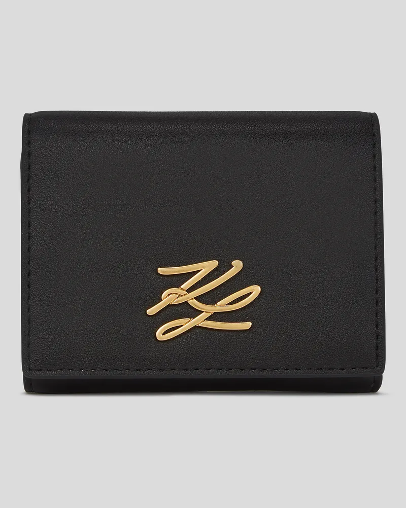 Karl Lagerfeld K/autograph Dreifach-geldbörse, Frau, Schwarz/Gold, Größe Schwarz