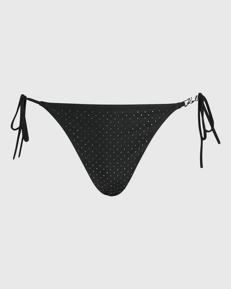 Karl Lagerfeld Strassbesetzte, Freche Bikinihosen, Damen, Schwarz, Größe Schwarz