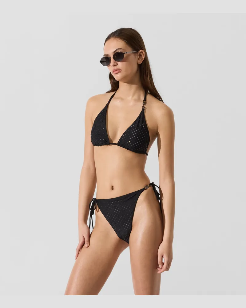 Karl Lagerfeld Strassbesetzte, Freche Bikinihosen, Damen, Schwarz, Größe Schwarz