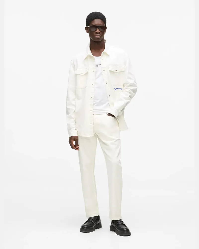 Karl Lagerfeld Weiße Schmal Zulaufende Jeans, Herren, Weisser Denim, Größe Weisser