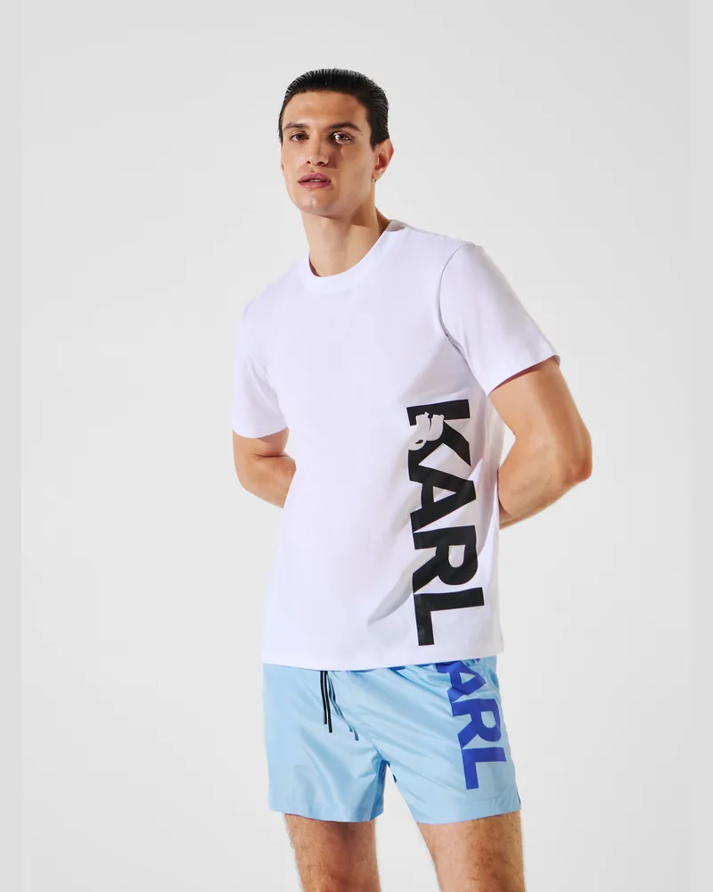 Karl Lagerfeld Strand-t-shirt Mit Logo, Herren, Weiss, Größe Weiss