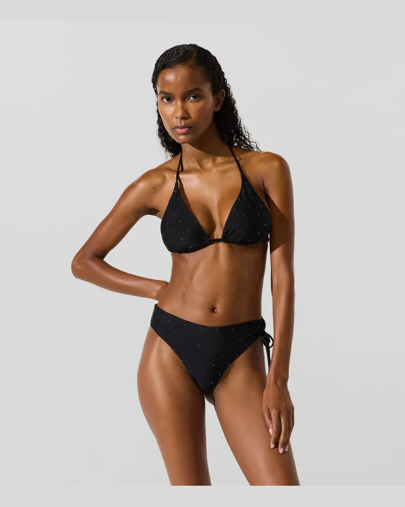 Karl Lagerfeld Ikon Bikinioberteil Mit Strass, Damen, Schwarz, Größe Schwarz