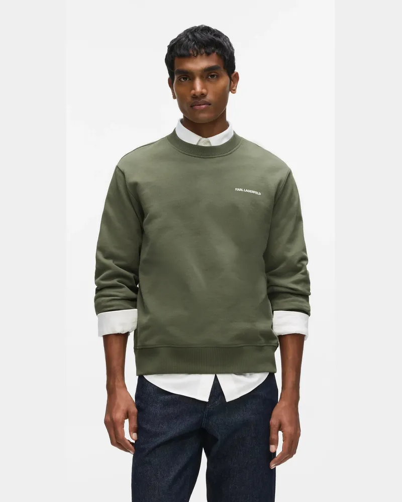 Karl Lagerfeld Rue St-guillaume Sweatshirt In Normaler Passform, Herren, Thymian, Größe Thymian
