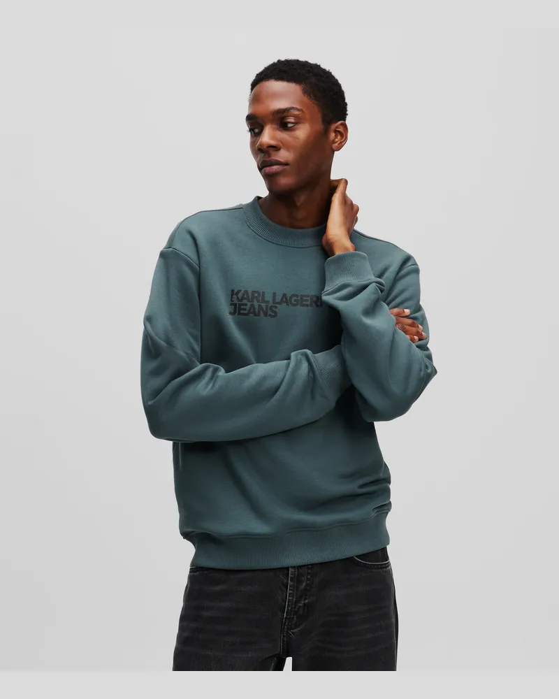 Karl Lagerfeld Sweatshirt Mit Logo, Mann, Dunkler Schiefer, Größe Dunkler
