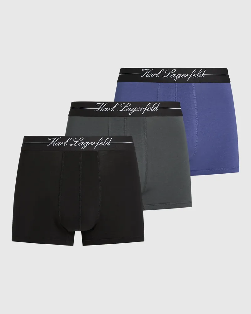 Karl Lagerfeld Hotel Karl Boxershorts – 3er-set, Herren, Schwarz-dunkelschatten-kobalt, Größe Schwarz-dunkelschatten-kobalt