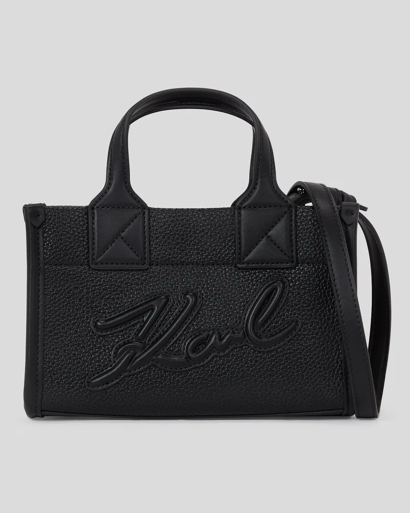 Karl Lagerfeld K/skuare Kleine Tote-bag Aus Gebarbtem Leder, Frau, Schwarz, Größe Schwarz