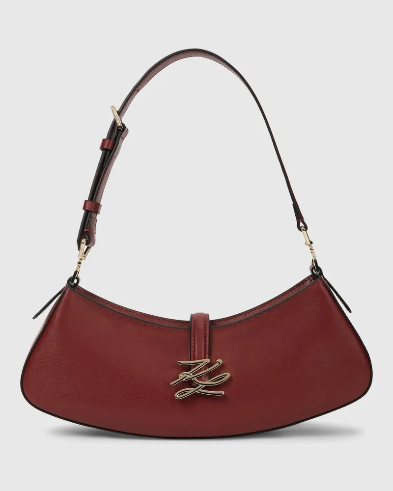 Karl Lagerfeld K/autograph Drop Kleine Geschwungene Schultertasche, Damen, Dunkle Kirsche, Größe Dunkle