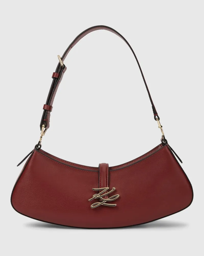 Karl Lagerfeld K/autograph Drop Kleine Geschwungene Schultertasche, Damen, Dunkle Kirsche, Größe Dunkle