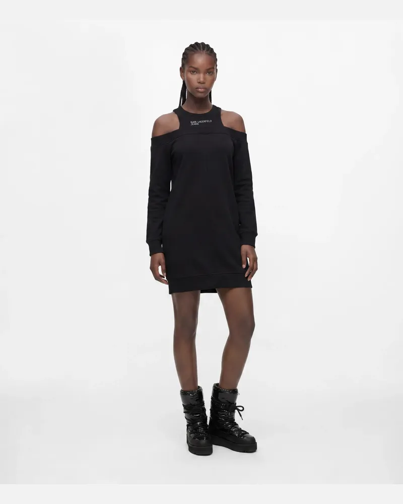 Karl Lagerfeld Cold-shoulder Sweatshirtkleid, Female, Schwarz, Size Black