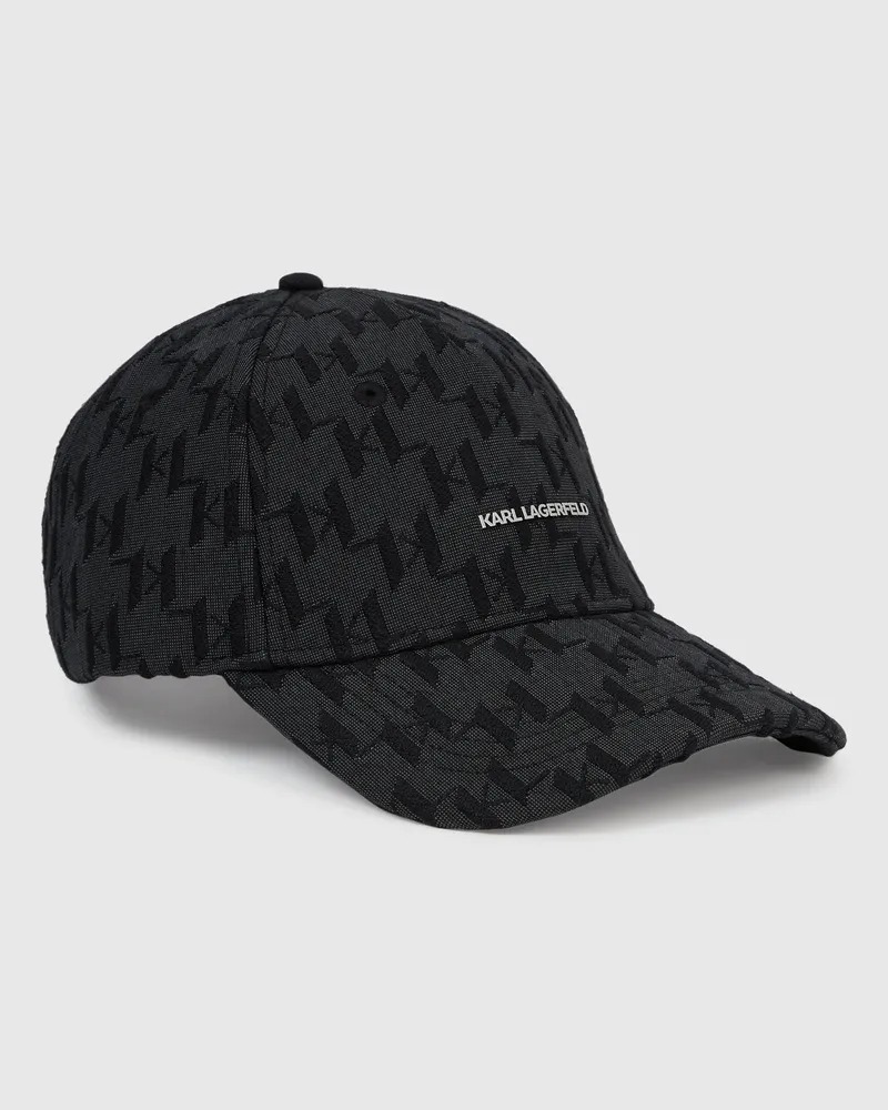 Karl Lagerfeld K/monogram Jacquard-kappe, Herren, Schwarz, Größe Schwarz