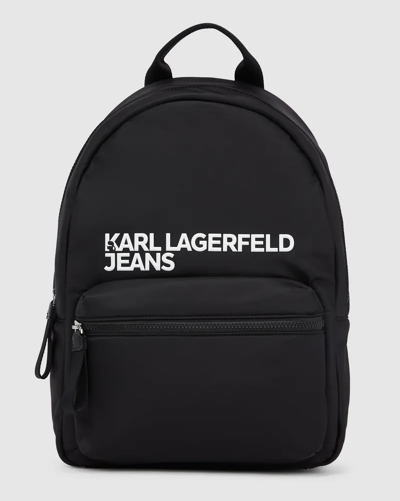 Karl Lagerfeld Rucksack Aus Nylon Mit Logo, Herren, Schwarz, Größe Schwarz