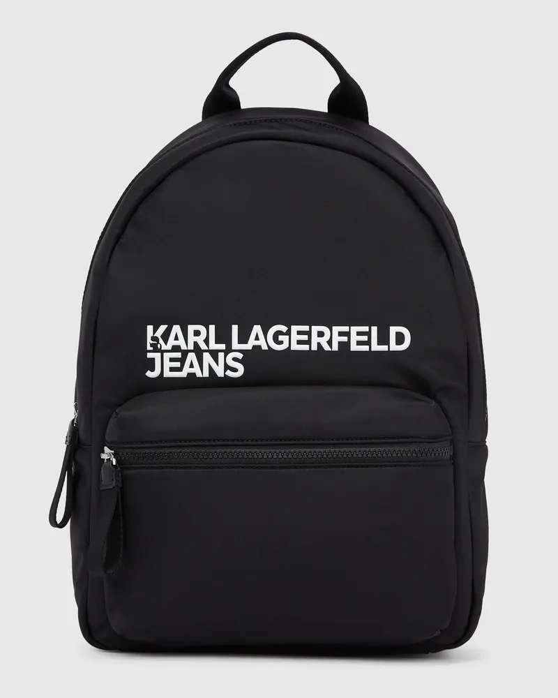 Karl Lagerfeld Rucksack Aus Nylon Mit Logo, Herren, Schwarz, Größe Schwarz